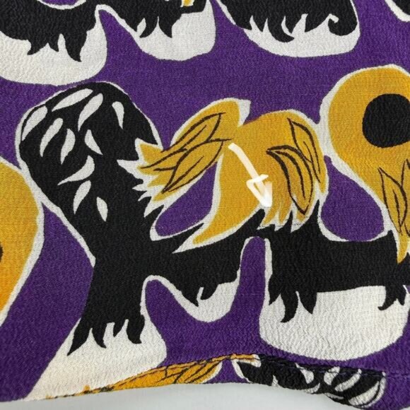 MARNI Silk Drop Crotch Cropped Pants Size 4 Purple Orange - Picture 10 of 10